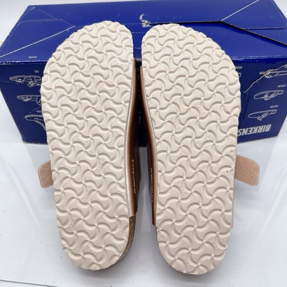 Birkenstock Arizona Birko Flor Kids Sandal Metallic Copper Pink EU 32 US 1- 1.5 - Picture 11 of 14